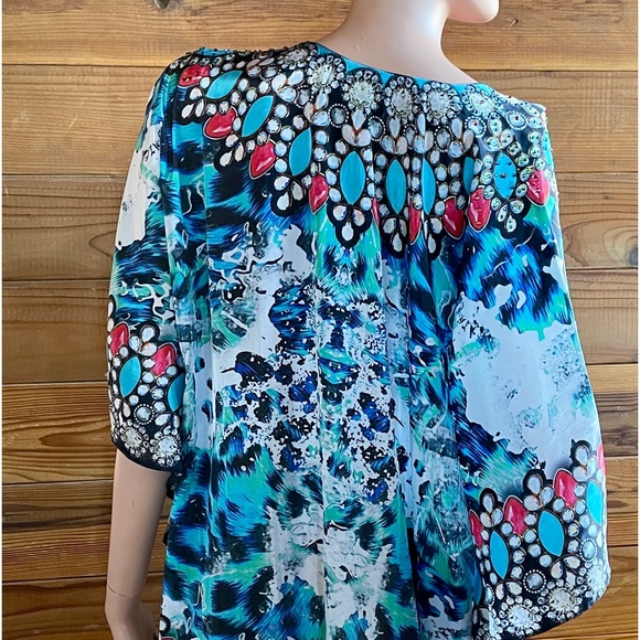 NWT True Colours by LA MODA CLOTHING Rhinestone ANIMAL PRINT Tunic MINI DRESS OS - Picture 15 of 16